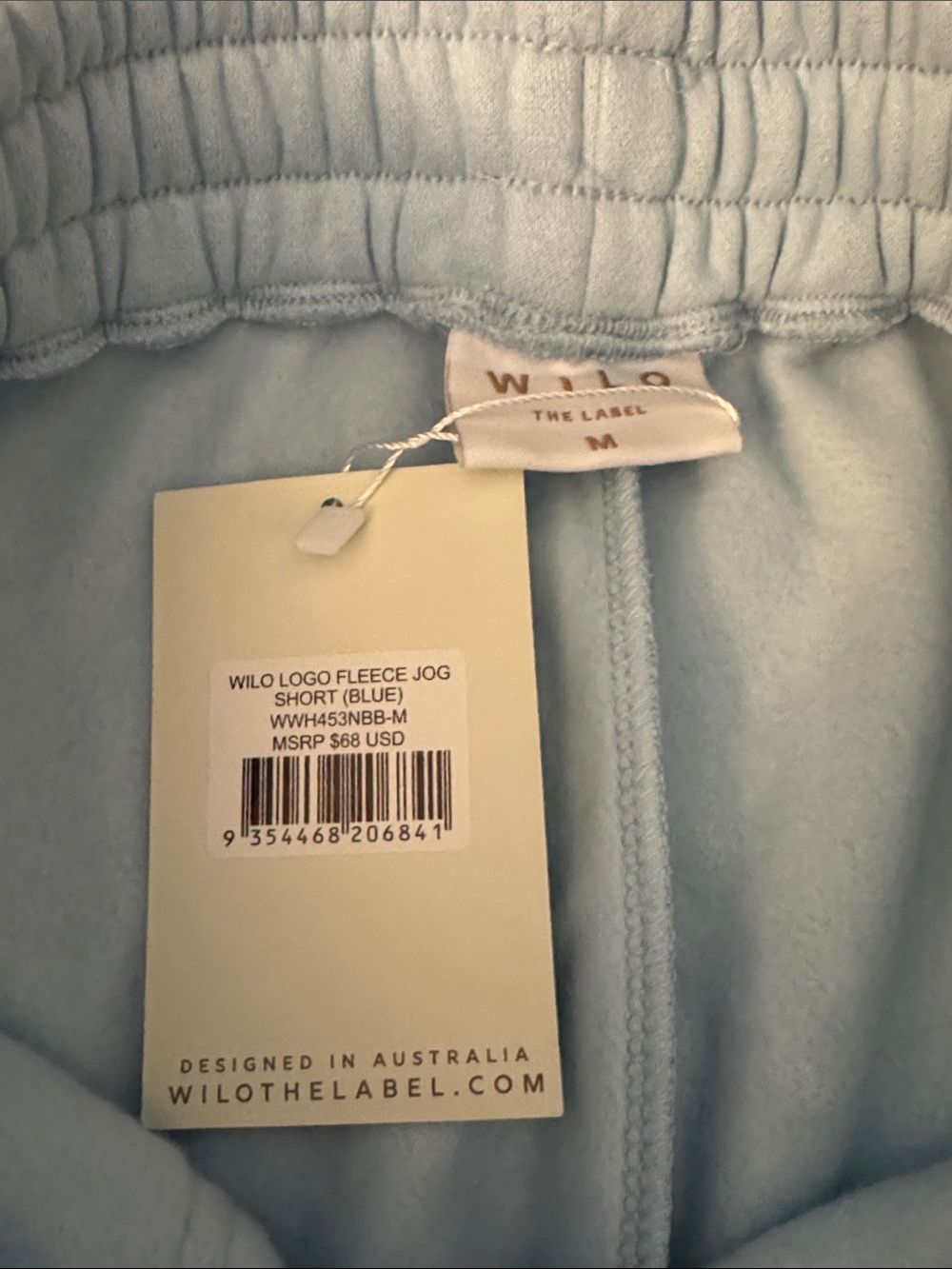 Wilo Wellness Club Light Blue Fleece Hoodie & Shorts Set Women's Size Medium - Picture 7 of 9